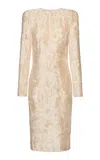 Magda Butrym Crepe Embellished Midi Dress In Gold
