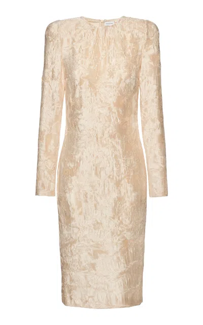 Magda Butrym Crepe Embellished Midi Dress In Silver