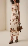 Magda Butrym Crepe Floral Midi Dress In Animal Print