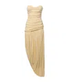 Magda Butrym Long Draped Crepe Jersey Dress In Neutral