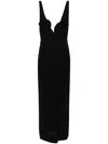 Magda Butrym Black High Leg Midi Dress In Black