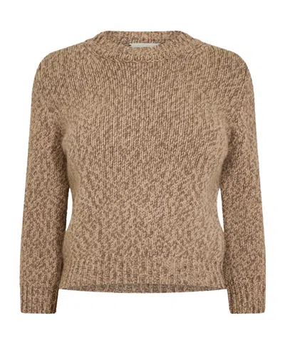 Magda Butrym Crew Neck Knit Sweater In Brown