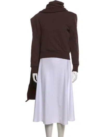 Pre-owned Magda Butrym Crew Neck Long Sleeve Sweatshirt In Brown