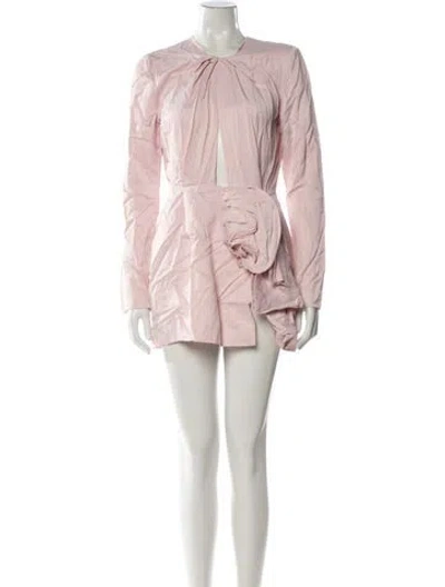 Pre-owned Magda Butrym Crew Neck Mini Dress In Pink