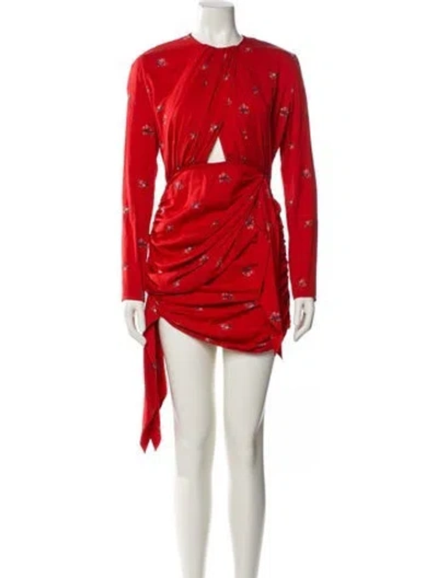 Pre-owned Magda Butrym Crew Neck Mini Dress In Red