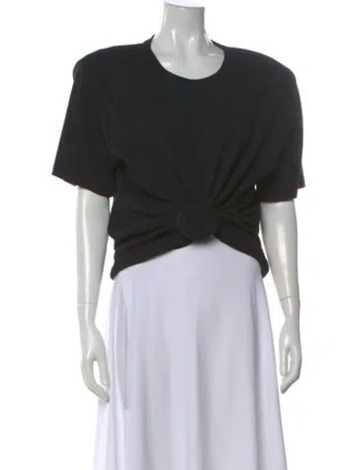 Pre-owned Magda Butrym Crew Neck Short Sleeve Top In Black