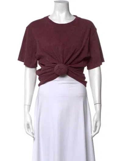 Pre-owned Magda Butrym Crew Neck Short Sleeve Top In Burgundy