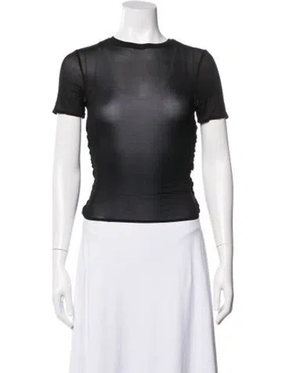 Pre-owned Magda Butrym Crew Neck Short Sleeve Top In Gray