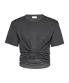 Magda Butrym Knotted Front T-shirt In Gray