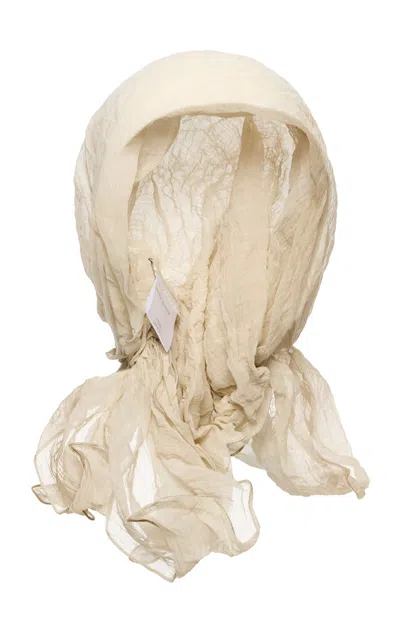 Magda Butrym Crinkle Cotton Scarf In White