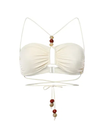 Magda Butrym Criss-cross Bandeau Bikini Top In White
