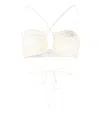 Magda Butrym Strapless Floral Bikini Top With Cut-out Detail In 白色