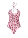 Magda Butrym Pink Retro One-piece Swimsuit In Pink