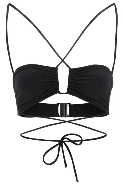 Magda Butrym Beaded Cut-out Bikini Bottoms In Black