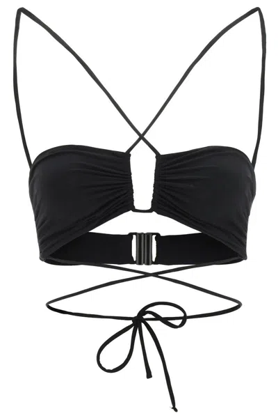 Magda Butrym Crisscross Bandeau Bikini Top In Black
