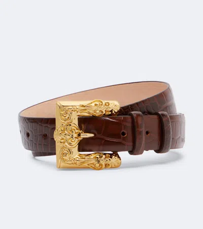 Magda Butrym Croc-effect Leather Belt In Brown