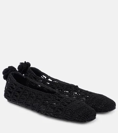 Magda Butrym Crochet Ballet Flats In Black