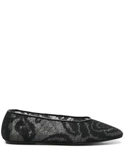 Magda Butrym Crochet Ballet Flats In Black