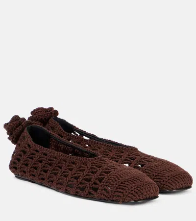 Magda Butrym Crochet Ballet Flats In Brown
