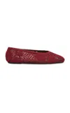 Magda Butrym Crochet Ballet Flats In Burgundy