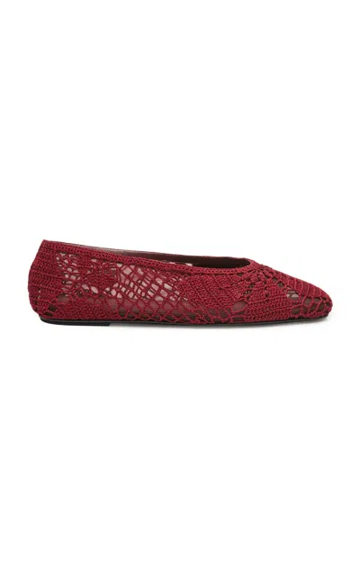 Magda Butrym Crochet Ballet Flats In Burgundy