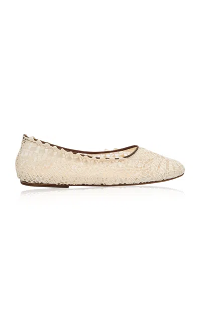 Magda Butrym Crochet Ballet Flats In Neutral