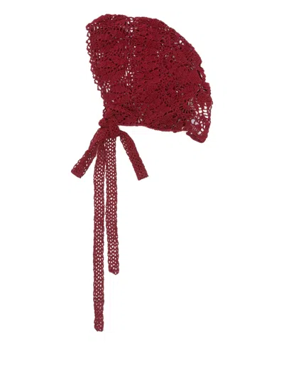 Magda Butrym Crochet Bonnet In Red