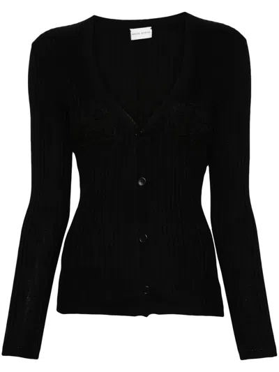 Magda Butrym '08' Crochet Knit Cardigan In Black