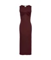 Magda Butrym Crochet Bra Cotton Tank Dress In Bordeaux In Bordeaux