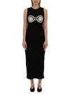 Magda Butrym Crochet-detailed Cotton Maxi Dress In Black