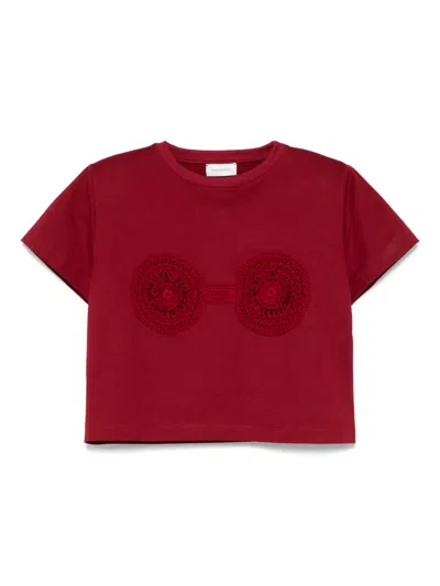 Magda Butrym Crochet-bra T-shirt In Red