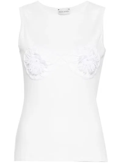 Magda Butrym Women T-shirt Crochet Bra In White