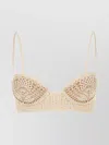 Magda Butrym Crochet Bralette Adjustable Straps In Neutral