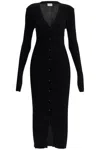Magda Butrym Embroidered Knitted Dress With Front Buttoning In Black