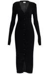 Magda Butrym Embroidered Knitted Dress With Front Buttoning In Black (black)