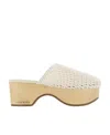 Magda Butrym Crochet Clog Round Toe Mules In Nude