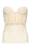 Magda Butrym Crochet Corset Cotton Top In Off-white