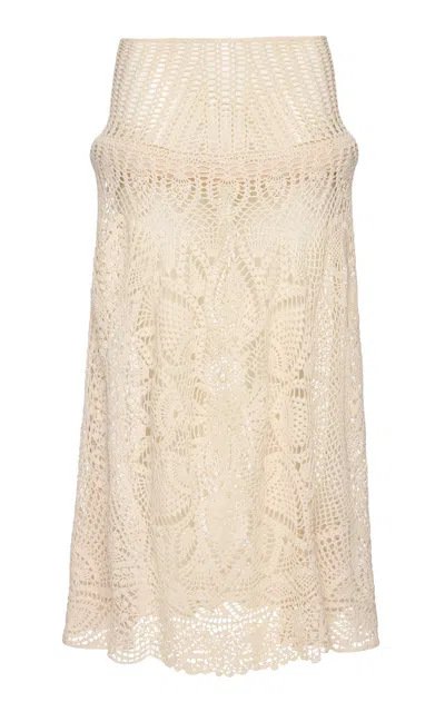 Magda Butrym Crochet Cotton A-line Skirt In Ivory