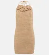 Magda Butrym Crochet Cotton-blend Minidress In Beige