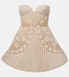 Magda Butrym Crochet Cotton Bustier Dress In Beige