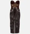 Magda Butrym Strapless Crochet Midi Dress In Brown