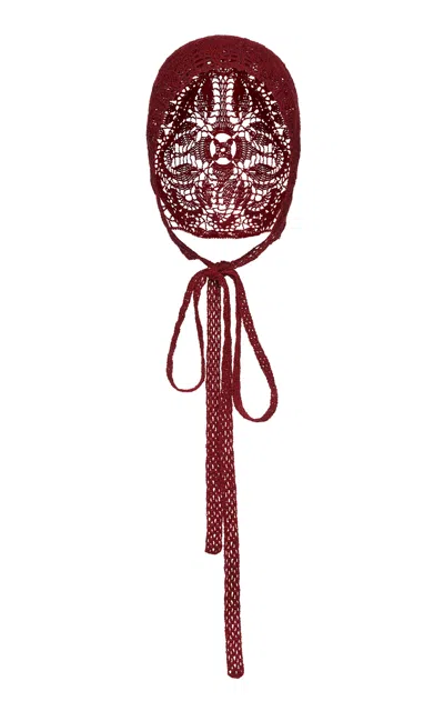 Magda Butrym Crochet Cotton Hood In Burgundy