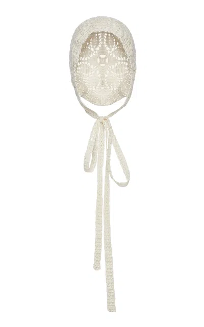 Magda Butrym Crochet Cotton Hood In White