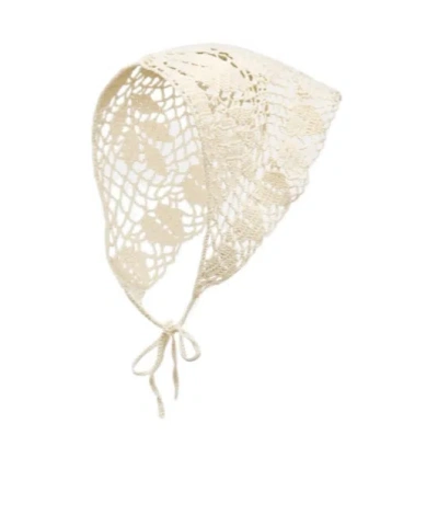 Magda Butrym Crochet Cotton Scarf In Nude