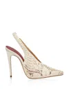 Magda Butrym Crochet Cotton Slingback Pumps In White