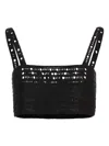 Magda Butrym Crochet Cropped Top In Black