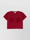 Magda Butrym Crochet Detail Crew Neck Cropped T-shirt
