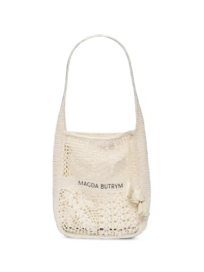 Magda Butrym Crochet Floral-appliqué Tote Bag In Neutral