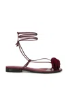Magda Butrym Crochet Flower Flat Sandal In Animal Print