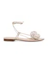 Magda Butrym Flat Sandal Crochet Flowers In Beige